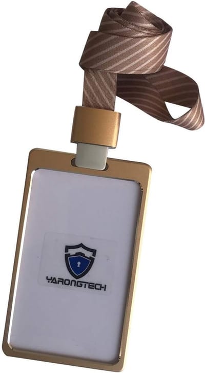 ID-kaarthouder - Naamplaatje houder - Veilig Identificeren - Afneembare nekband - 98 x 58 cm - Goud