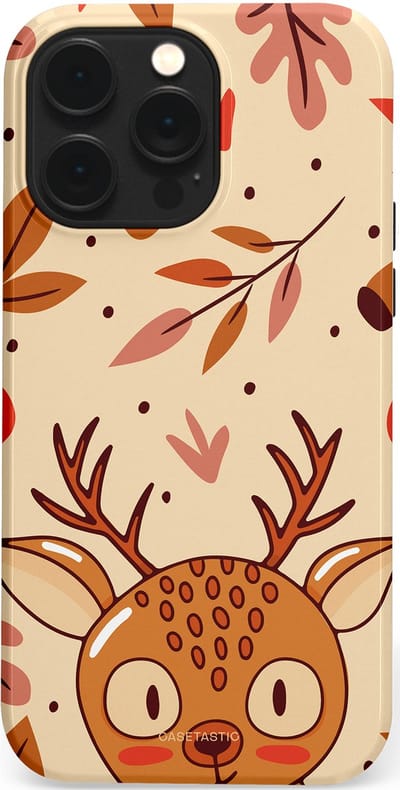 Casetastic hoesje geschikt voor Apple iPhone 14 Pro Max - MagSafe - Dubbellaagse bescherming - Hert in de herfst - Fashion Case - Zand Terracotta Rood