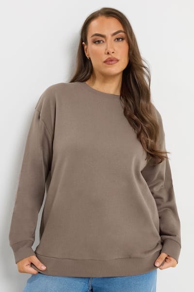 Yours 2Pack Sweatshirts In Chocoladebruin En Mokkabruin Size 50-52