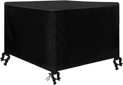 Waterdichte Vierkante Tuinmeubelhoes voor Tafelstoelen - Beschermende Terrasmeubelhoes - 420D Oxford - Zwart - 120 x 120 x 74cm