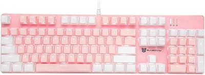Wired Mechanical Gaming Keyboard with RGB Backlight and Blue Switches