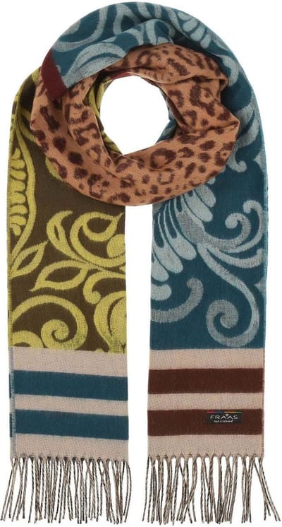 FRAAS Sjaal Chasmink Scarf Petrol Veelkleurig