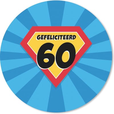 Muismat rond 20x20 cm - Mousepad Jubileum - 60 Jaar - Cape - Ronde muismatten