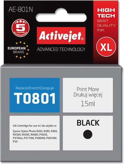 Originele inkt cartridge Activejet AE-801N Zwart