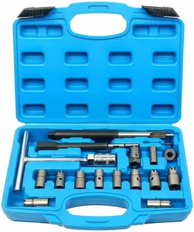 Injector Zitting Frees - Universele Snijder - Diesel Onderhoud - 17-delige Complete Set - Diverse Maten - Staal