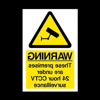 Bewakingsbord - CCTV sticker - Huis beveiligen - Zelfklevend vinyl - 100x150mm - Zwart