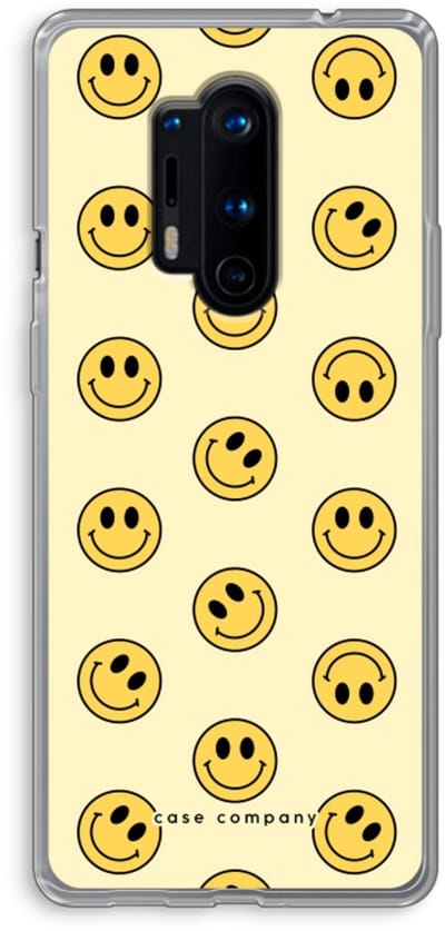 Case Company® - Hoesje geschikt voor OnePlus 8 Pro hoesje - Smiley N°2 - Soft Cover Telefoonhoesje - Bescherming aan alle Kanten en Schermrand