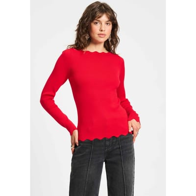 POM Amsterdam Top - Bodhi Chili Red Size: 40 | Sweaters Outlet | Dames | Rood