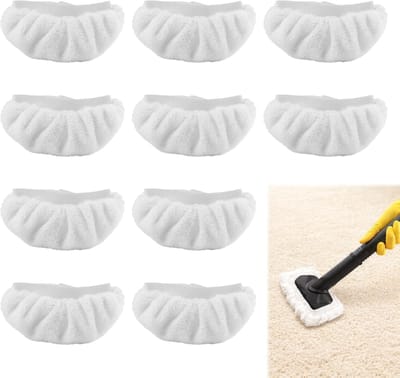 Stoomreiniger Hoezen - Reserve Pads - Diepe Reiniging - Hygiënische Zuiverheid - 10 Stuks - Wit
