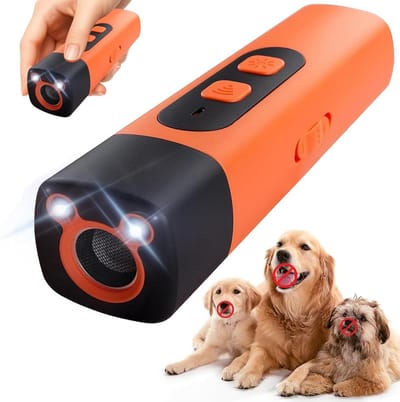 Ultrasoon Blafwerend Apparaat voor Honden - Draagbare Anti-Blaf Trainer met LED Lamp - Anti Blaf Apparaat - Oplaadbaar Hondentraining Hulpmiddel - oranje kleur