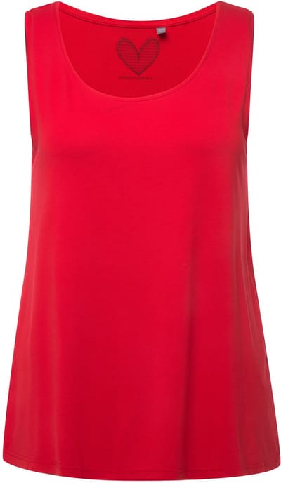 Ulla Popken - Dames - top stretch zijsplitten crêpe kwaliteit selection - Salsa - Maat 42+