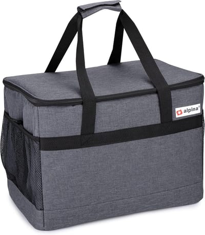 Koeltas - Lunchbox Geïsoleerd - Eten Warm Houden - Warm En Koud - 30 Liter - Grijs