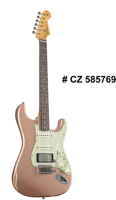 Fender LTD '59 Stratocaster HSS Relic RW Shell Pink Metallic #CZ585769 - Custom elektrische gitaar