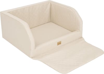 Hondenautostoel - Hondenbox Mand - Veilig Vervoer - Waterdicht Eco-leer - 100 x 80 x 39 cm - Beige