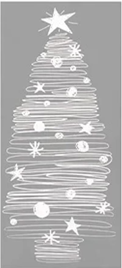 Anna's Collection Kerst raamstickers Witte kerstboom - vel van 23 x 49 cm - raamdecoratie - raamversiering