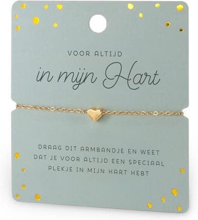 Armband - Voor altijd in mijn hart - Hartje - valentijn - valentijnsdag - cadeautje
