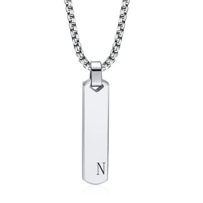 Livano Ketting - Heren - Staal - Nep zilver - Met Hanger - N