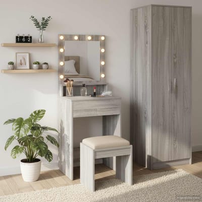 vidaXL - Kaptafel - Grijs - Sonoma - 50 - x - 41 - x - 135 - cm - Bewerkt - hout