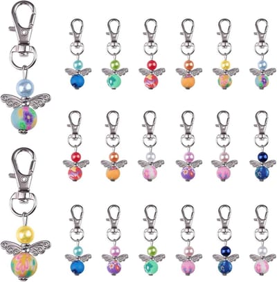 JGS Premium - Sleutelhanger Beschermengel (20 Stuks) - Engel Hangers voor Bruiloft en Feest - DIY Gastgeschenken & Decoraties