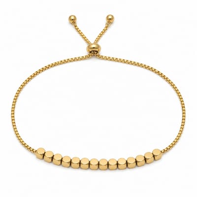 Pax Amare Bolo Armband - 18k Goud Verguld Stainless Steel - Bolletjes Slider Dames Venetiaanse Armband - 16.5cm + 5cm verstelbaar