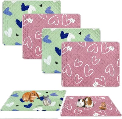 Huisdierenmat - 4 stuks - S - 30*40cm - Herbruikbaar - Absorberende cavia-kooimat - Wasbaar - Hygiënische mat - Geschikt voor kleine dieren zoals chinchilla's, katten, hamsters, konijnen - Kan ook gebruikt worden als dagelijkse kussens