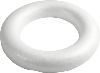 Ringen met platte achterkant, afm 30 cm, dikte 40 mm, wit, 1 stuk