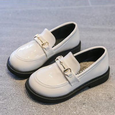 Kinderen Elegante Prinses Leer Casual Schoenen Kinderen Meisjes Trouwjurk Feest Effen Kleur Schoenen voor Meisjes 21 wit