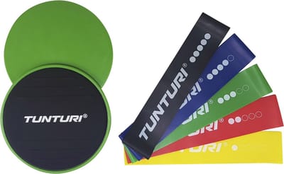 Tunturi Resistance Band Set - Weerstandsbanden - Fitness elastiek - Met Core Sliders - Combi Set