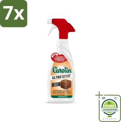 7 x Carolin - Savon Noir - Allesreiniger - Spray - 650 ml - Grootverpakking - Allesreiniger - Schoonmaakproduct - Zwarte Zeep - Savon Noir - Spray