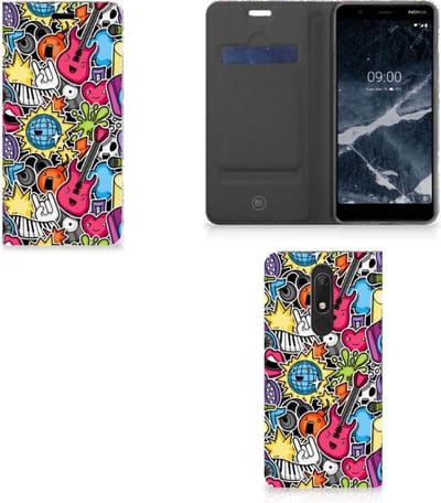 Standcase Hoesje voor Nokia 5.1 (2018) Hippe Standcase Punk Rock