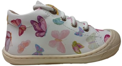 Naturino - Cocoon- mt 23 - veter bumper kleurrijke vlinders lederen sneakers - Wit
