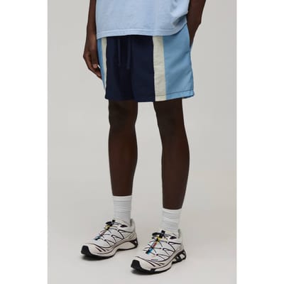 Ontspannen Pasvorm Zijpaneel Korte Lengte Nylon Shorts | Navy | Size XS