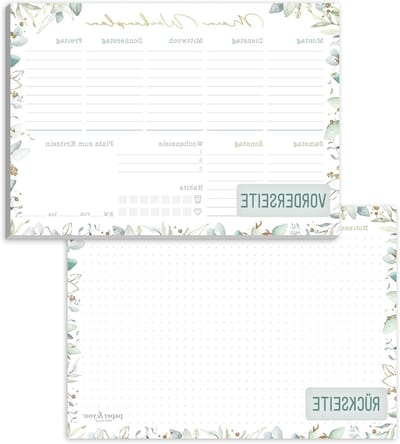 Weekplanner A5 - Notitieblok Agenda - Wekelijks Plannen - Met Gewoontetracker - 50 Pagina's - Goud