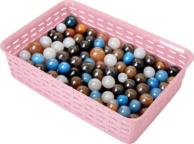 Hega Hogar Opbergmandje/ladeverdeler - roze - 2 liter - kunststof - 17 x 25 x 6 cm - kleine opslag bakjes - manden