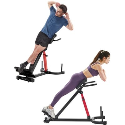 VEVOR Multifunctionele Hyperextension Bank Rugverlenging Romeinse Stoel (Koolstofstaal) 158 kg Dragende Rollende Rugtrainer Fitness Halterbank Home Gym
