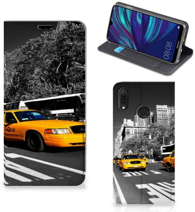 Huawei Y7 hoesje Y7 Pro (2019) Book Cover New York Taxi