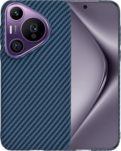 Hoesje geschikt voor Huawei Pura 70 Pro - Techsuit Carbonite FiberShell Carbon Back Cover - Blauw