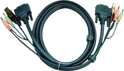Aten 2L-7D03U DVI-D Single Link KVM kabel met audio en USB - 3 meter