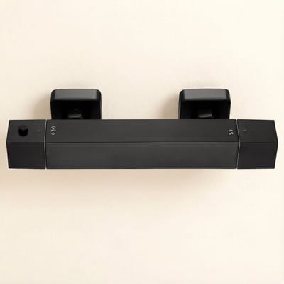 Auralum Max - Thermostatische Douchekraan - 15 cm Hartafstand - Inclusief koppelingen - Waterbesparend - Zwart