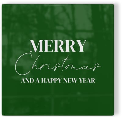 Tegeltje Merry Christmas and a Happy New Year – groen – kerst tegeltje – tegeltje met tekst