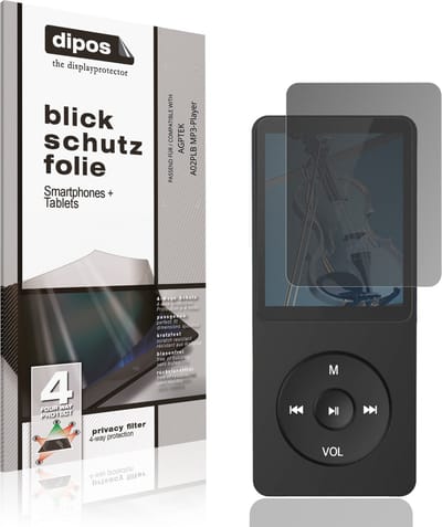 dipos – Matte Privacy Screenprotector geschikt voor AGPTEK A02PLB MP3-Player | Anti-Spy Beschermfolie