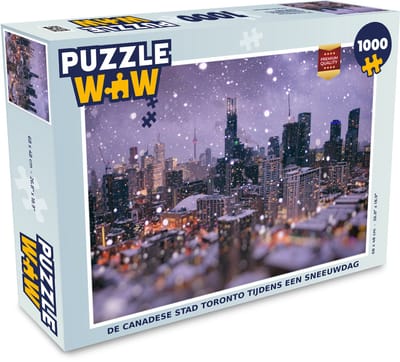 Puzzel De Canadese stad Toronto tijdens een sneeuwdag - Legpuzzel - Puzzel 1000 stukjes volwassenen
