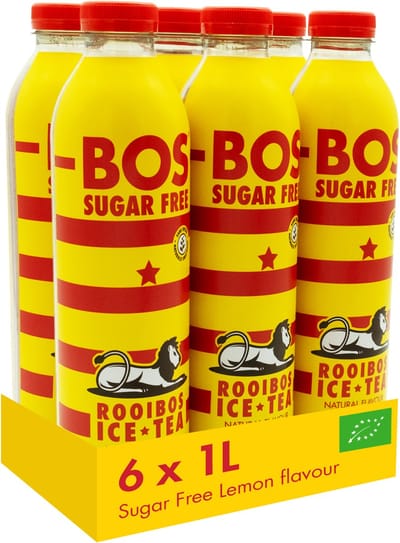 BOS Ice Tea - Lemon Sugar Free - BIO - Rooibos - Koolzuurvrij - Multipack 6 x 1L