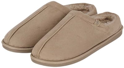 Apollo heren sloffen - zand - suede buitenkant - met wol - instap - pantoffels 43-44