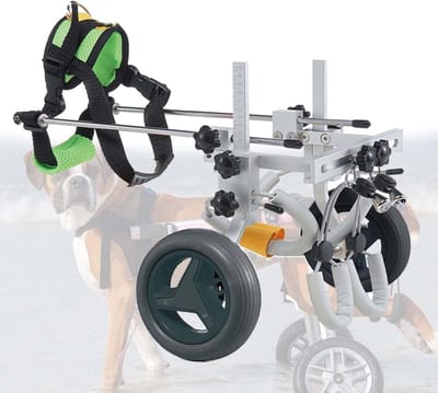 Hondenrolstoel Achterpoten - Hondenkar Mobiliteitshulp - Hond Lopen - Verstelbaar Ontwerp - 1.6 kg - Grijs