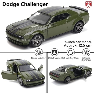 Msz 5-Inch Legering Auto Model Dodge Challenger Terugslag Functie Statisch Model Legering Spuitgietwerk Auto Model Collectie Cadeau Speelgoed