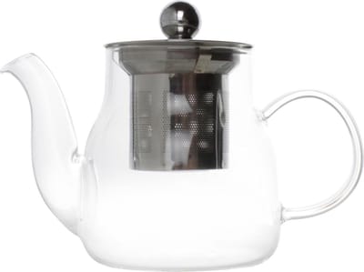 Theepot 0.35l glas met filter en deksel rvs