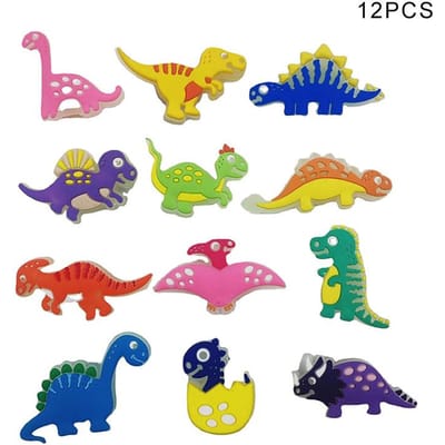 12 Stuks Lichtgevende Dinosaurus Schoenbedels Pvc Nieuwigheid Decoratie Schoen Meisjes Jongens Kerstfeest Cadeaus Schoenaccessoires yellow