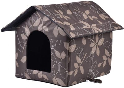 JeiibrZui 1 Kattenhuis voor Buiten, Waterdicht & Vouwbaar, Uitgebreid Winterscherm & Zomercomfort voor Honden & Katten in Tuin of Logeia