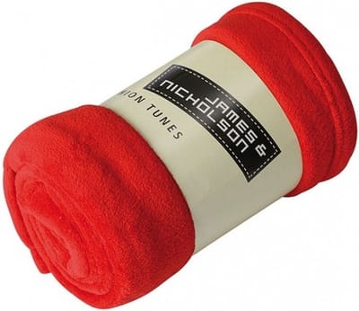 James & Nicholson Fleece deken/plaid - 10x - rood - 120 x 160 cm - 200 grams - polyester - bank en bed